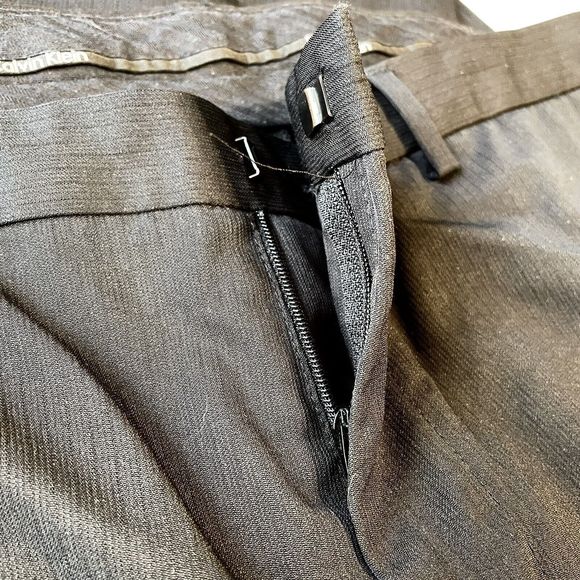 Calvin Klein Black Dress Slacks Pants Flat Front Luxury Feel Finish - Picture 5 of 9